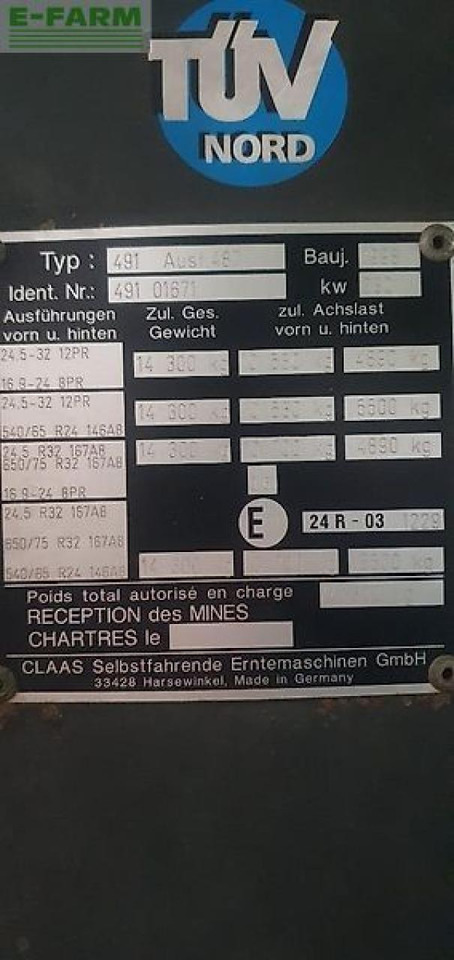 Máy gặt đập thức ăn gia súc CLAAS jaguar 820: hình 27