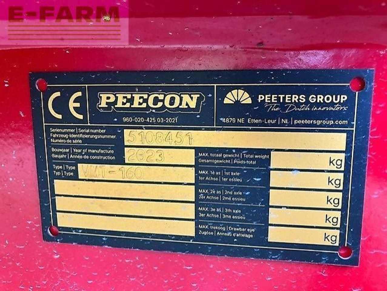 Peecon biga 18 topliner - Trang thiết bị gia súc: hình 3 Peecon biga 18 topliner - Trang thiết bị gia súc: hình 3