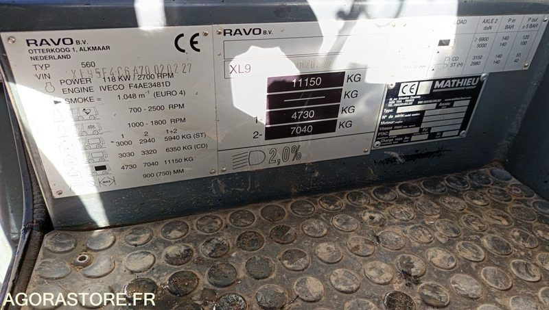 Xe quét đường Balayeuse - Mathieu Ravo 560 - 2008 - 894640km: hình 7
