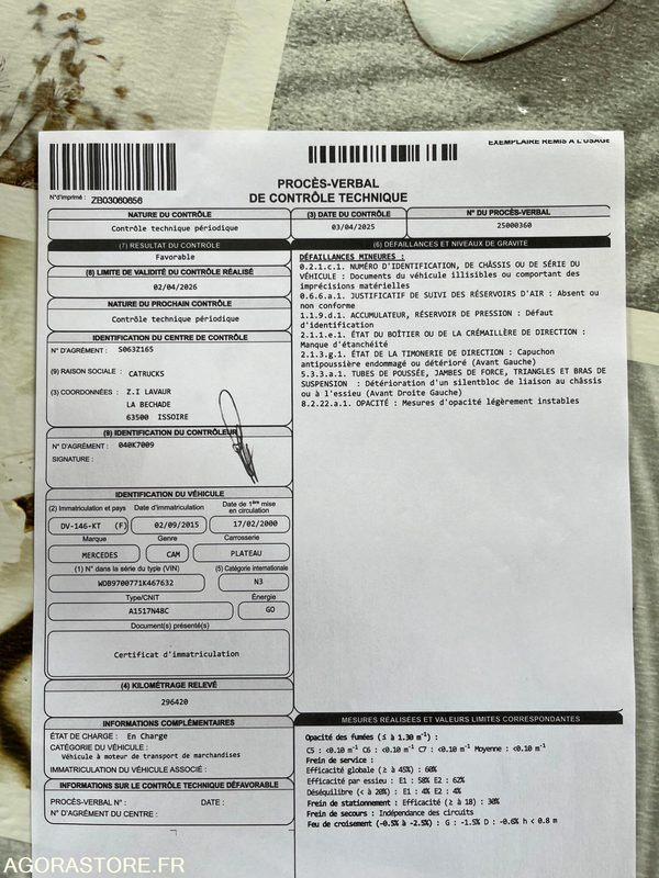 CAMION PLATEAU MERCEDES 15T - 2000 - Xe tải thùng lửng/ Phẳng, Xe cẩu tự hành: hình 5 CAMION PLATEAU MERCEDES 15T - 2000 - Xe tải thùng lửng/ Phẳng, Xe cẩu tự hành: hình 5