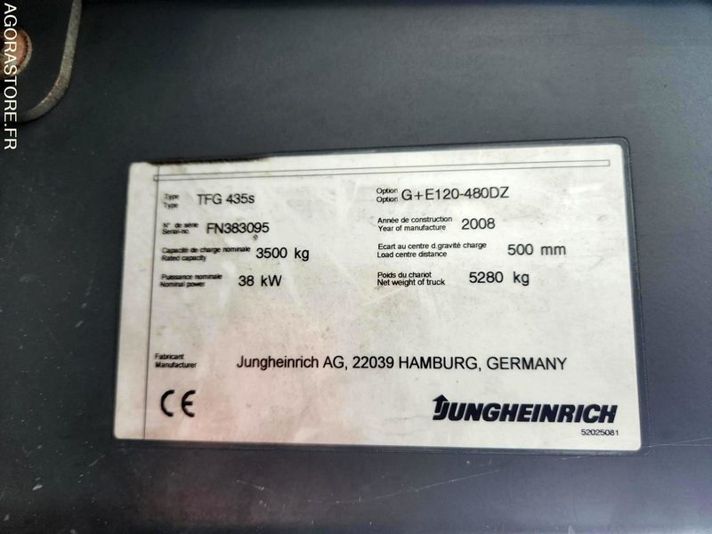 CHARIOT JUNGHEINRICH DFG 435s 480DZ - 2008 / 3260 HEURES - Xe nâng gas: hình 4 CHARIOT JUNGHEINRICH DFG 435s 480DZ - 2008 / 3260 HEURES - Xe nâng gas: hình 4