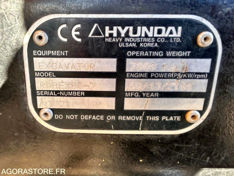 HYUNDAI ROBEX 80-7 - Máy xúc: hình 5 HYUNDAI ROBEX 80-7 - Máy xúc: hình 5