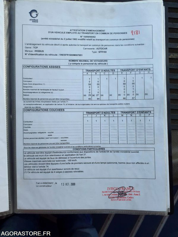 IVECO BUS CROSSWAY N°093403 - Xe buýt trường học: hình 5 IVECO BUS CROSSWAY N°093403 - Xe buýt trường học: hình 5