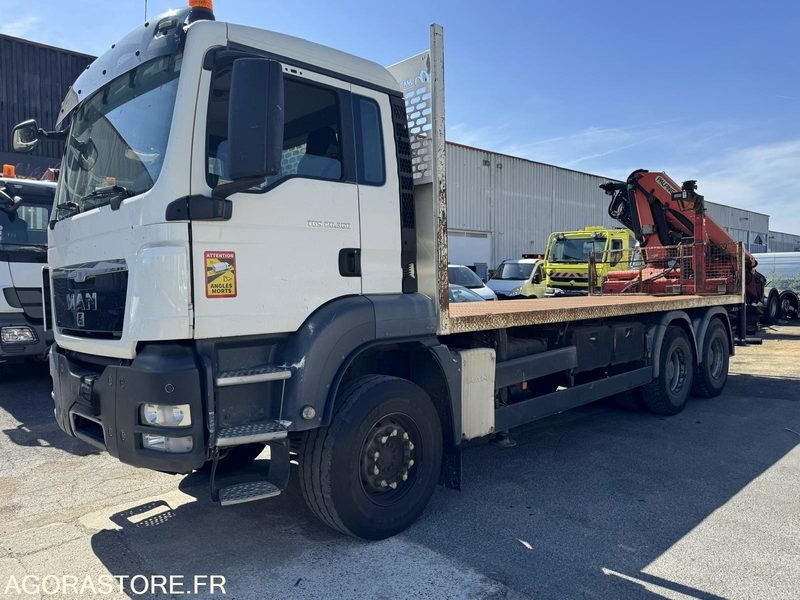 MAN TGS 26.360 - PLATEAU GRUE PALFINGER PK16002 - 26T - 2012 / 445000 KM - Xe tải thùng lửng/ Phẳng: hình 1 MAN TGS 26.360 - PLATEAU GRUE PALFINGER PK16002 - 26T - 2012 / 445000 KM - Xe tải thùng lửng/ Phẳng: hình 1
