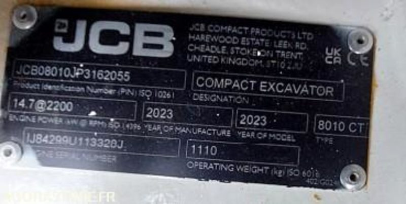 Mini Pelle 1T JCB 8010CTS + Remorque - 2023 / (NEUVE) 19 HEURES (EMF201) - Máy xúc mini: hình 4 Mini Pelle 1T JCB 8010CTS + Remorque - 2023 / (NEUVE) 19 HEURES (EMF201) - Máy xúc mini: hình 4