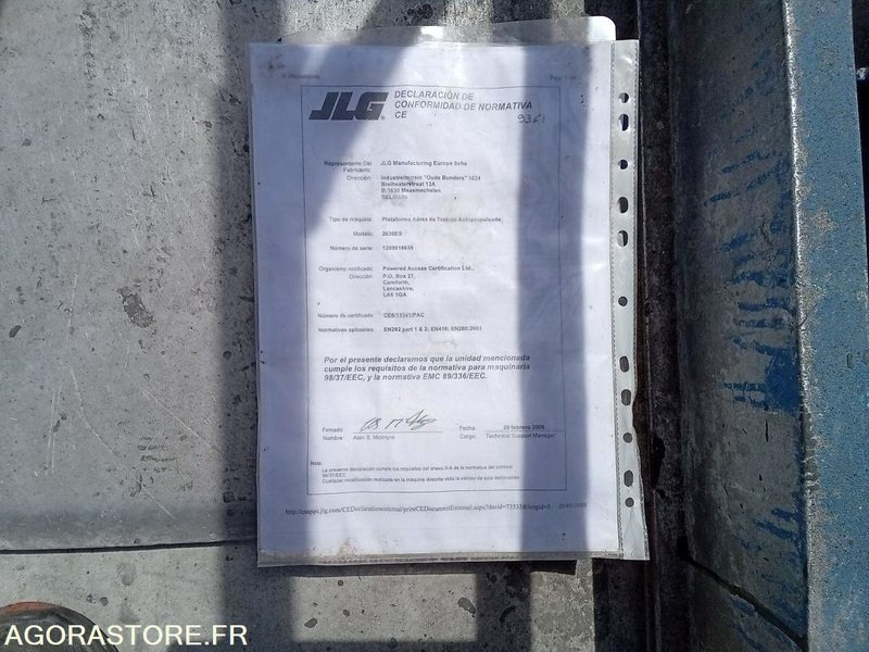 Nacelle electrique à ciseaux JLG 2030ES - Nền bục trên không: hình 5 Nacelle electrique à ciseaux JLG 2030ES - Nền bục trên không: hình 5