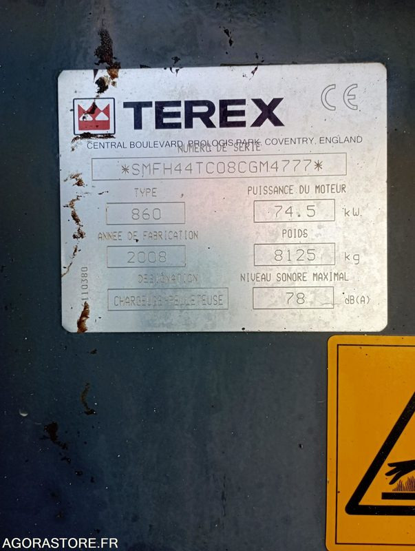 TRACTOPELLE - TEREX - 860 -2008 / 11 690 HEURES - Máy xúc trước múc sau: hình 5 TRACTOPELLE - TEREX - 860 -2008 / 11 690 HEURES - Máy xúc trước múc sau: hình 5
