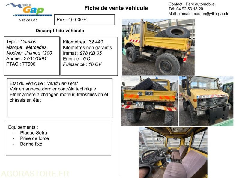 CAMION MERCEDES UNIMOG 1200 - Xe tải: hình 1 CAMION MERCEDES UNIMOG 1200 - Xe tải: hình 1