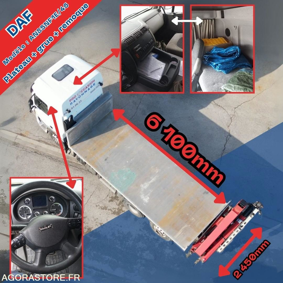 Camion DAF plateau avec grue HMF + Remorque Lecitrail - Xe tải: hình 3 Camion DAF plateau avec grue HMF + Remorque Lecitrail - Xe tải: hình 3