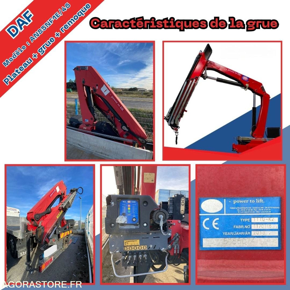 Camion DAF plateau avec grue HMF + Remorque Lecitrail - Xe tải: hình 4 Camion DAF plateau avec grue HMF + Remorque Lecitrail - Xe tải: hình 4
