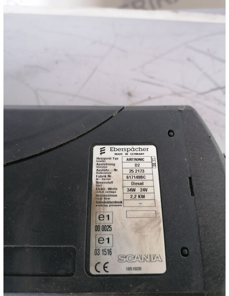 Scania auxiliary cab heater Eberspacher 2.2 KW - Cấp nhiệt/ Thông gió cho Xe tải: hình 3 Scania auxiliary cab heater Eberspacher 2.2 KW - Cấp nhiệt/ Thông gió cho Xe tải: hình 3