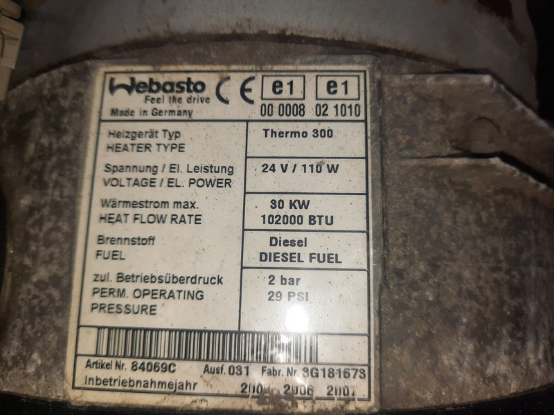 Webasto termo 300 - Cấp nhiệt/ Thông gió: hình 2 Webasto termo 300 - Cấp nhiệt/ Thông gió: hình 2