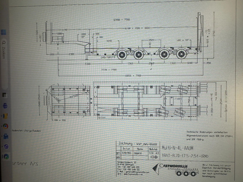 Faymonville F-S44-1AAA 4 AXLE, 2 STEERING AXLE, 7.9 METER EXTENADABLE DOUBLE RAMPS - Sơ mi rơ moóc thùng thấp: hình 4 Faymonville F-S44-1AAA 4 AXLE, 2 STEERING AXLE, 7.9 METER EXTENADABLE DOUBLE RAMPS - Sơ mi rơ moóc thùng thấp: hình 4