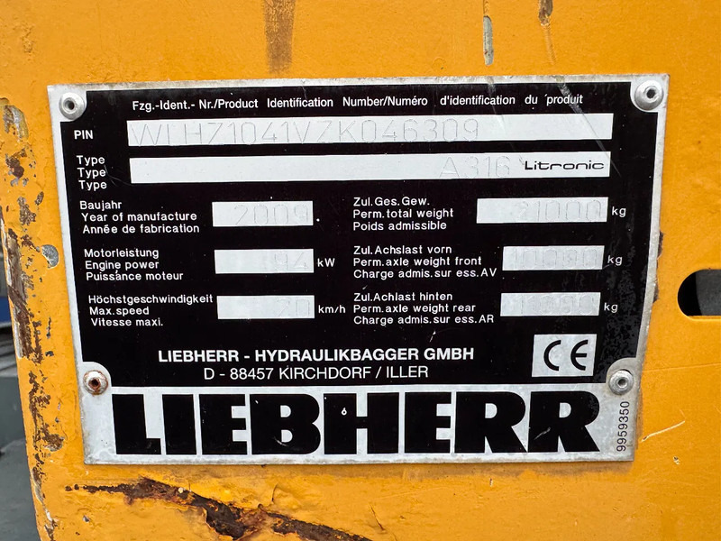 Máy cạp rác/ Công nghiệp Liebherr A 316 LITRONIC CABIN HIGH CE: hình 8