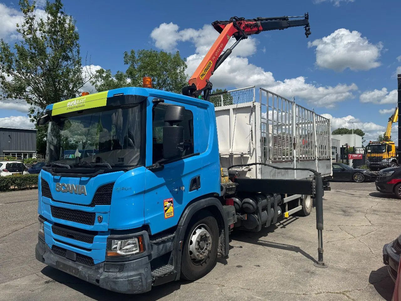 Scania P280 4X2 EURO 6 PALFINGER PK12002 + REMOTE CONTR - Xe tải thùng lửng/ Phẳng, Xe cẩu tự hành: hình 2 Scania P280 4X2 EURO 6 PALFINGER PK12002 + REMOTE CONTR - Xe tải thùng lửng/ Phẳng, Xe cẩu tự hành: hình 2