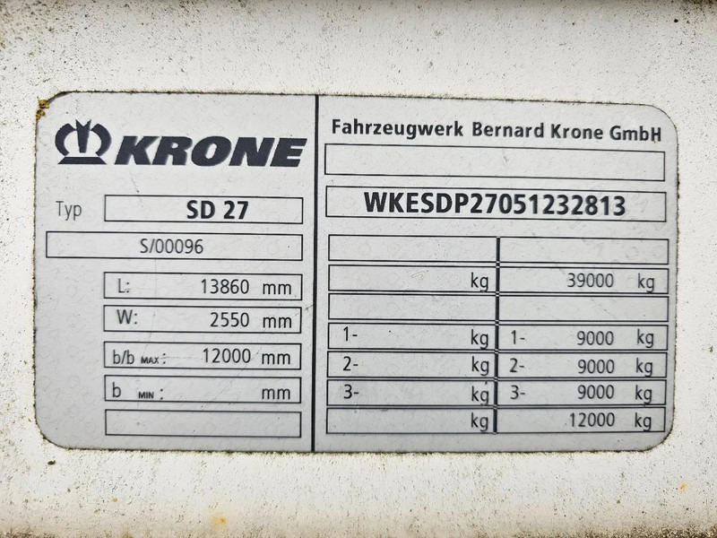 Sơ mi rơ moóc mui bạt Krone SD 27: hình 10