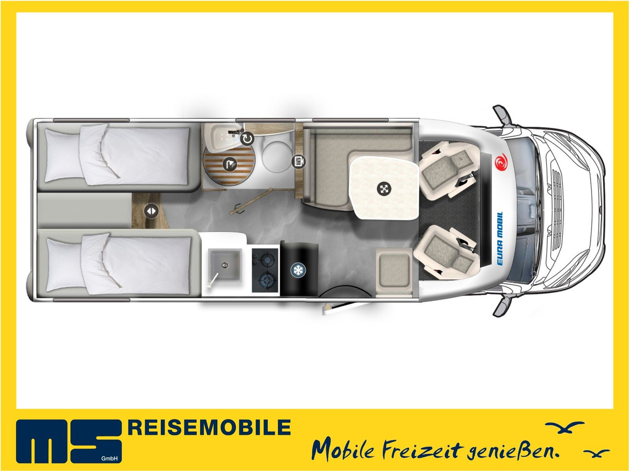 HYMER / ERIBA / HYMERCAR EXSIS T 588 / SAT / AHK / NAVI / EINZELBETTEN - Xe cắm trại bán tích hợp: hình 2 HYMER / ERIBA / HYMERCAR EXSIS T 588 / SAT / AHK / NAVI / EINZELBETTEN - Xe cắm trại bán tích hợp: hình 2