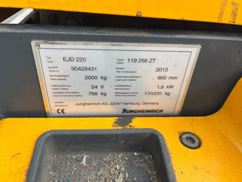 Xe tải nâng pallet Jungheinrich EJD220 2000kg staplelaar heftruck 280cm hoog initiaal heffing 2013 ACCU2016: hình 7