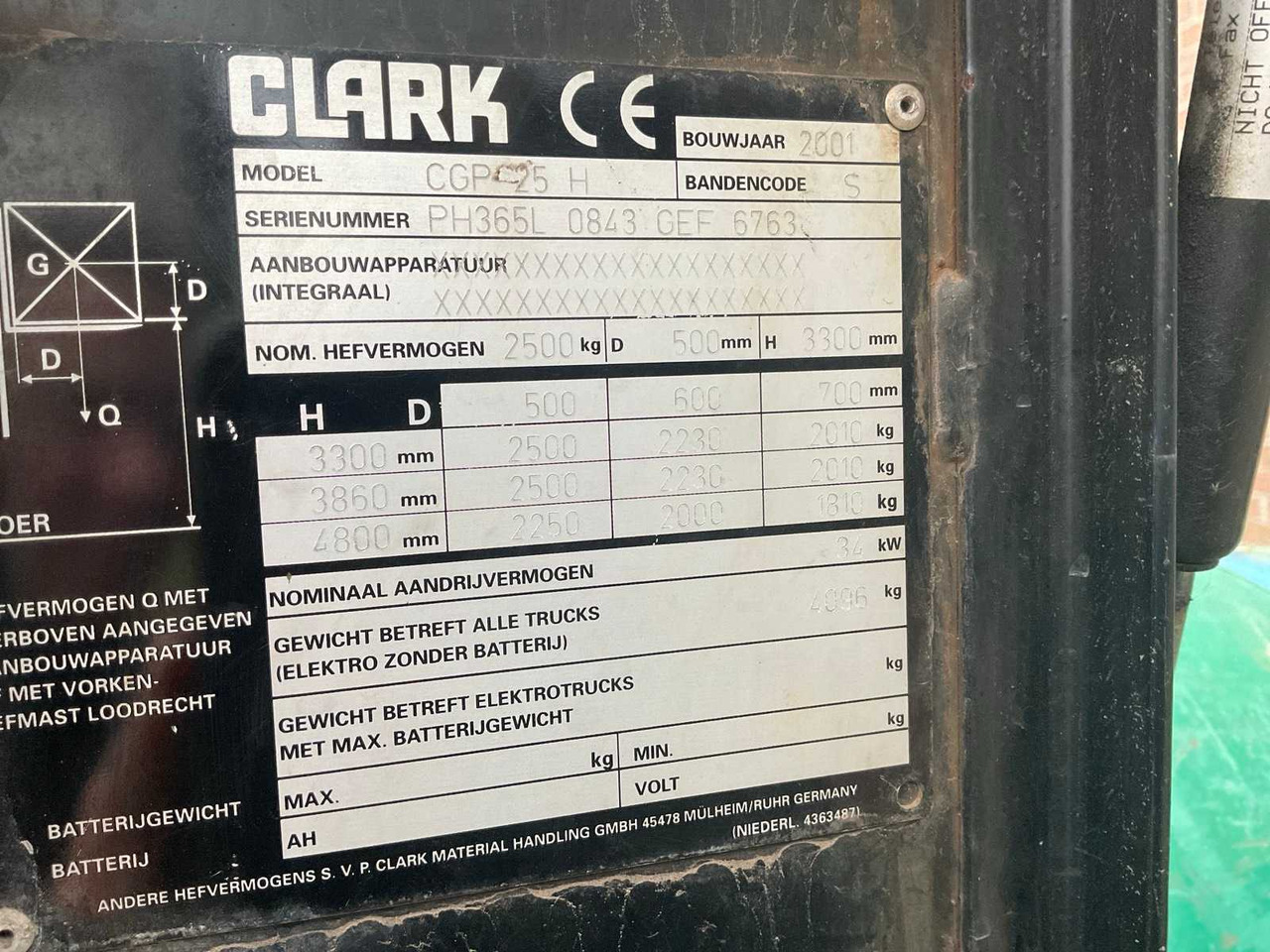 Xe nâng 2001 CLARK CGP 25 H FORKLIFT: hình 16 Xe nâng 2001 CLARK CGP 25 H FORKLIFT: hình 16