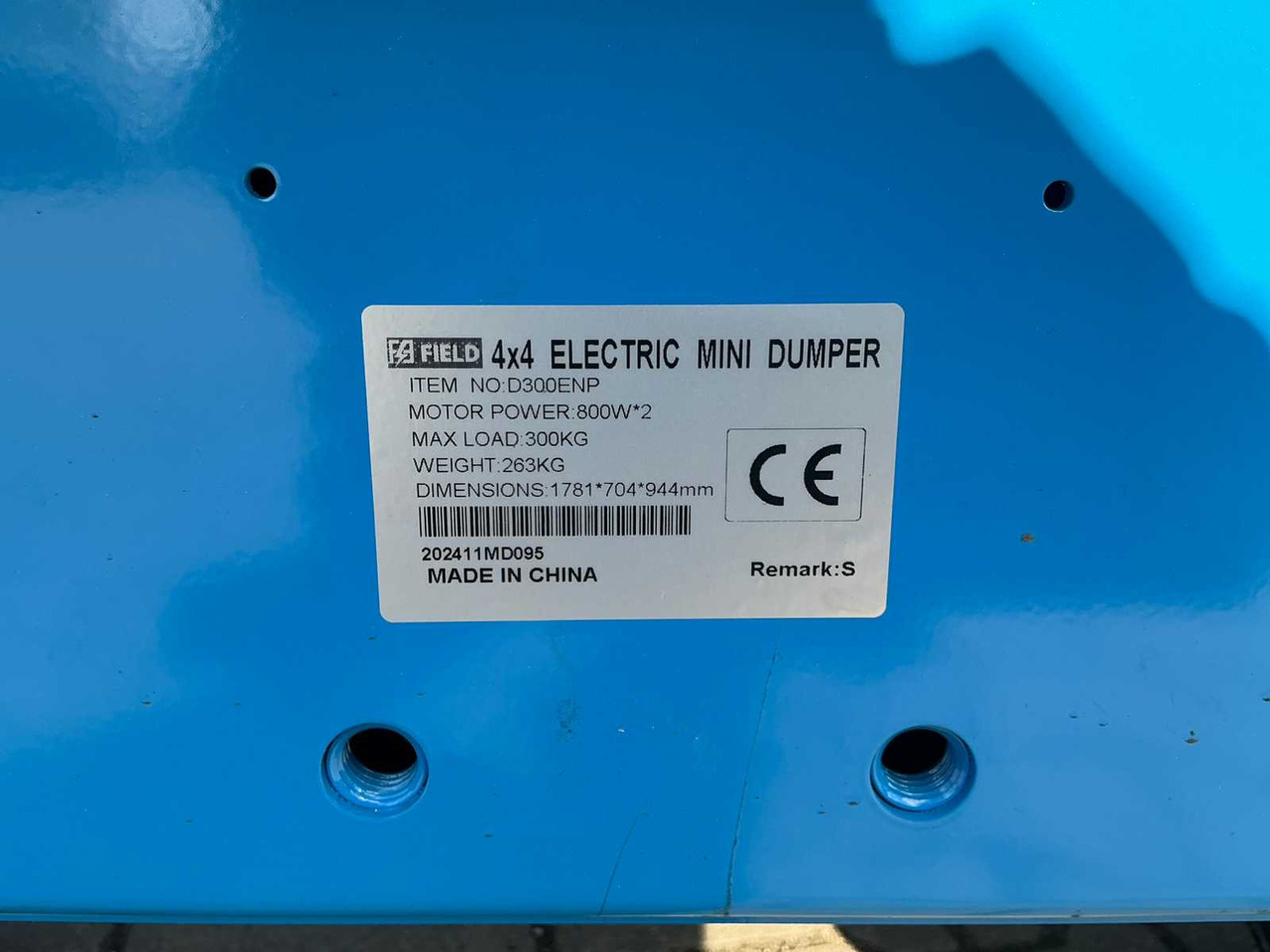 Xe ben đổ mini FIELD D300ENP ELECTRIC ARTICULATED DUMPER: hình 32 Xe ben đổ mini FIELD D300ENP ELECTRIC ARTICULATED DUMPER: hình 32