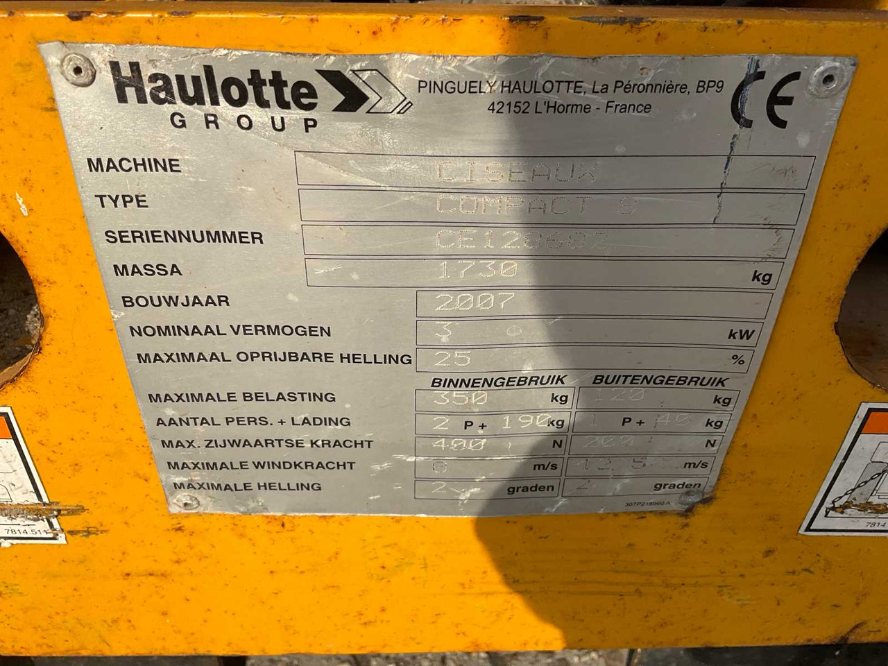Haulotte Compact 8 - Nền bục trên không: hình 5 Haulotte Compact 8 - Nền bục trên không: hình 5