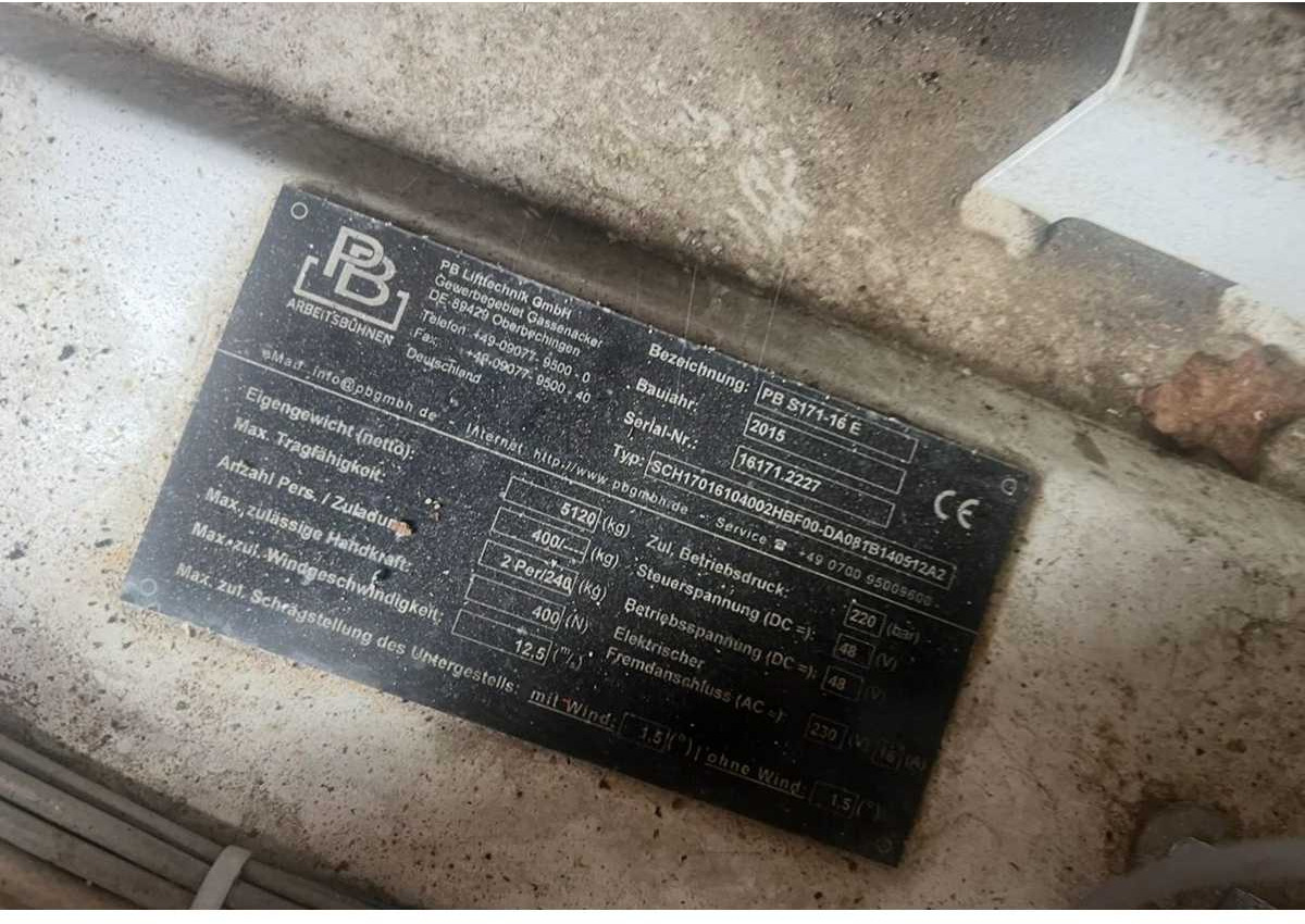 PB - S171-16 E - AERIAL PLATFORM BUILT IN 2015 WITH WORKING HEIGHT 17.3M - Nền bục trên không: hình 5 PB - S171-16 E - AERIAL PLATFORM BUILT IN 2015 WITH WORKING HEIGHT 17.3M - Nền bục trên không: hình 5