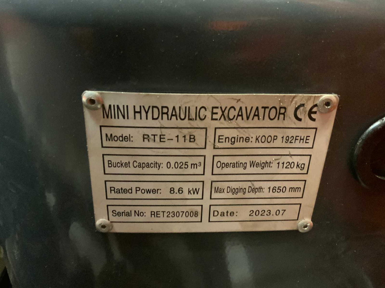 Máy xúc mini RTE 11B: hình 22