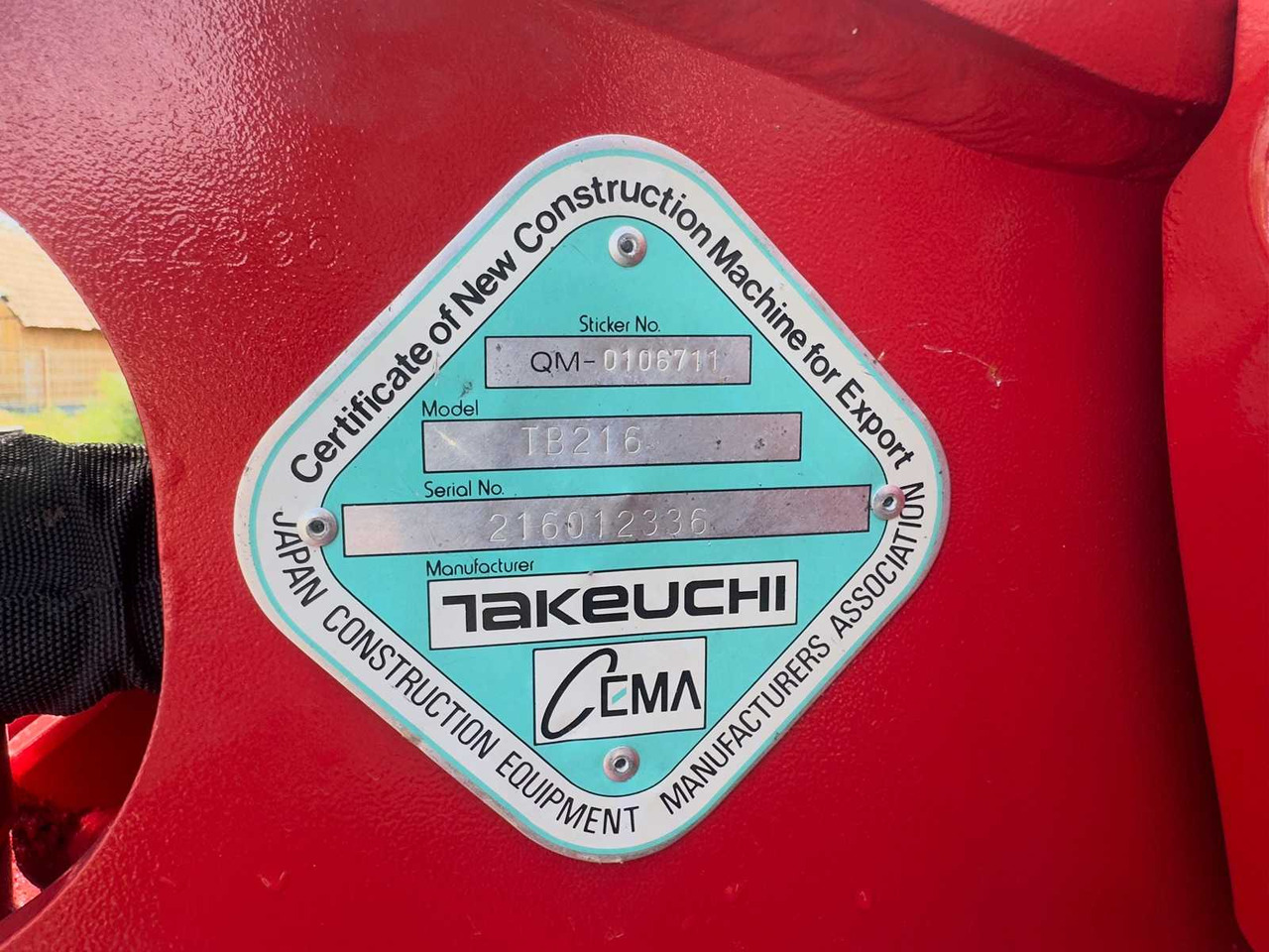 Takeuchi TB 216 - Máy xúc mini: hình 5 Takeuchi TB 216 - Máy xúc mini: hình 5