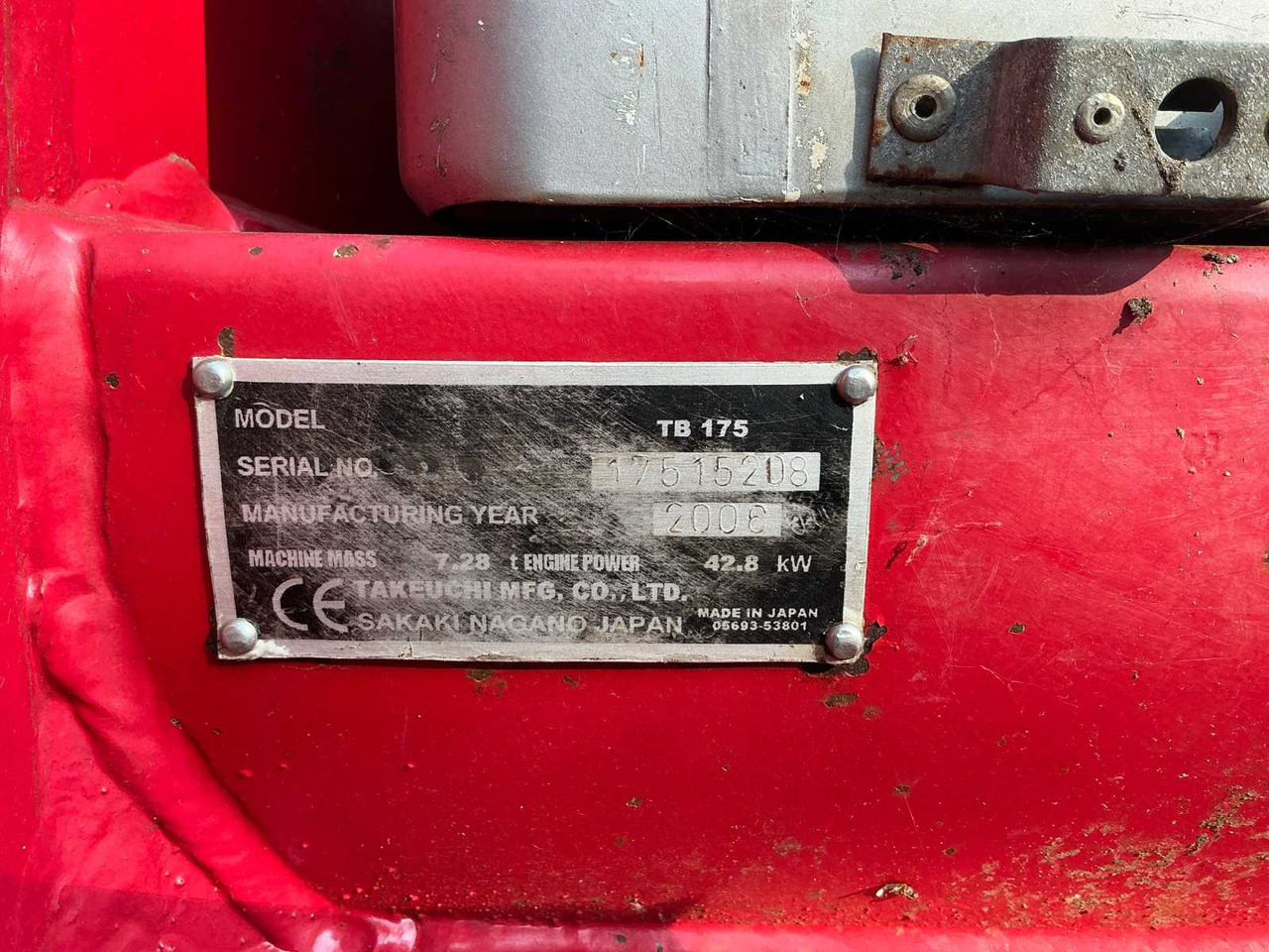 Máy xúc bánh xích Takeuchi TB175: hình 8