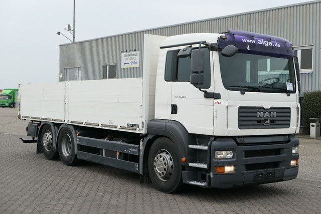 MAN 26.360 TGA LL 6x2, Vollluft, Klima, 3. Sitz, AHK - Xe tải thùng lửng/ Phẳng: hình 2 MAN 26.360 TGA LL 6x2, Vollluft, Klima, 3. Sitz, AHK - Xe tải thùng lửng/ Phẳng: hình 2