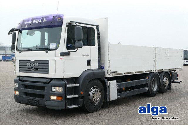 MAN 26.360 TGA LL 6x2, Vollluft, Klima, 3. Sitz, AHK - Xe tải thùng lửng/ Phẳng: hình 1 MAN 26.360 TGA LL 6x2, Vollluft, Klima, 3. Sitz, AHK - Xe tải thùng lửng/ Phẳng: hình 1