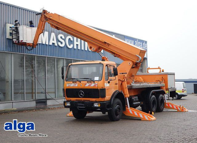 Mercedes-Benz 2222 6x4, Ruthmann, 28m³, 3. Sitz, Blattfederung - Nền bục trên không gắn trên xe tải: hình 1 Mercedes-Benz 2222 6x4, Ruthmann, 28m³, 3. Sitz, Blattfederung - Nền bục trên không gắn trên xe tải: hình 1