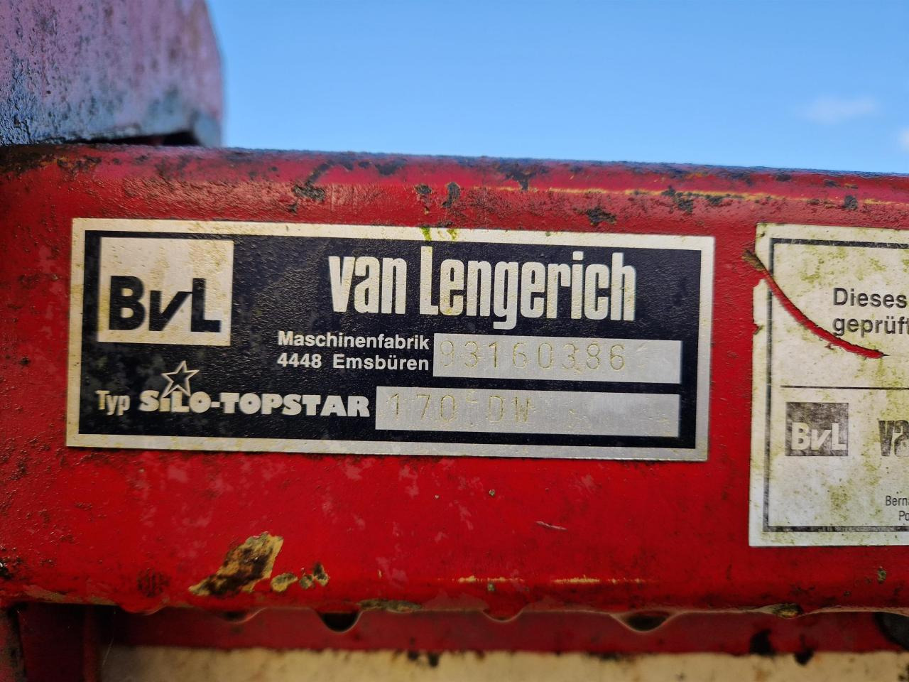 BVL - van Lengerich Topstar 170 DW - Trang thiết bị gia súc: hình 3 BVL - van Lengerich Topstar 170 DW - Trang thiết bị gia súc: hình 3