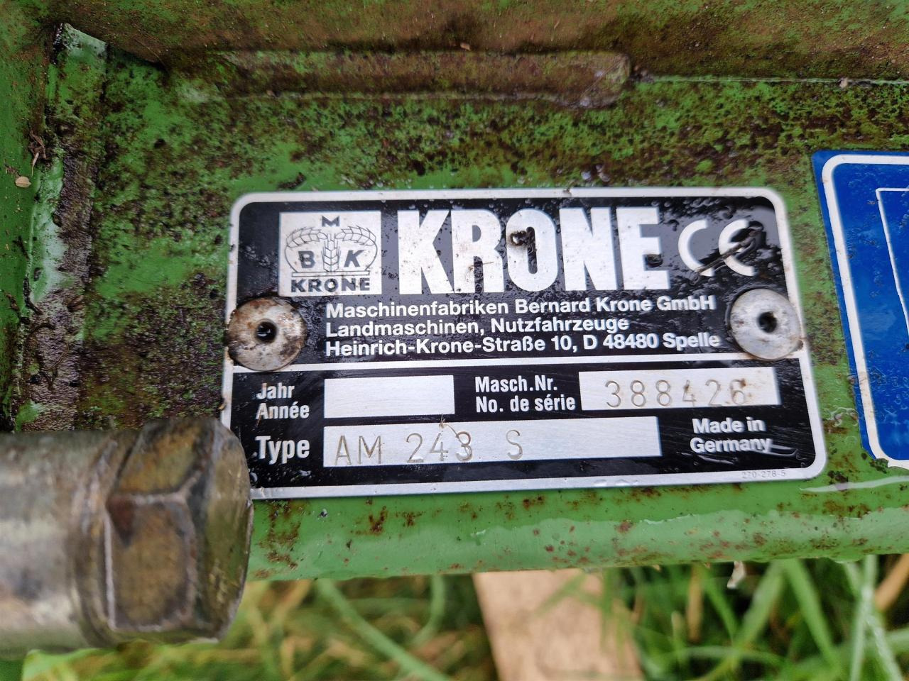 Krone AM 243S - Máy cắt cỏ: hình 5 Krone AM 243S - Máy cắt cỏ: hình 5
