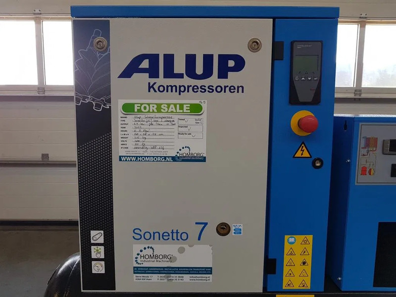 Máy nén khí mới Alup Sonetto 7.5 + 200 Elektrische Schroefcompressor met ketel en droger 5.5 kW 750 L / min 10 Bar: hình 10