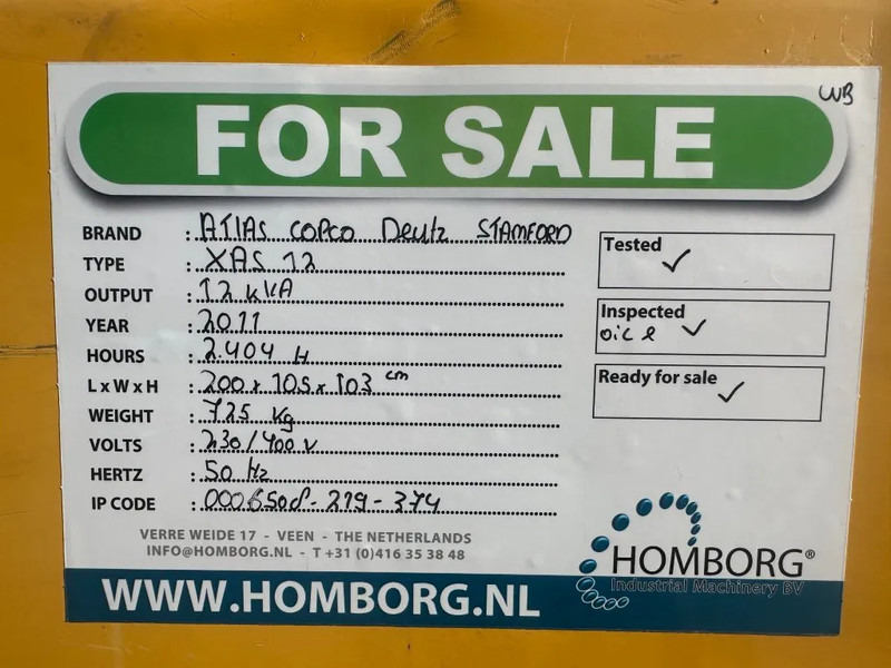 Bộ phát điện Atlas-Copco Deutz F2M 2011 Stamford 12 KVA generatorset: hình 15