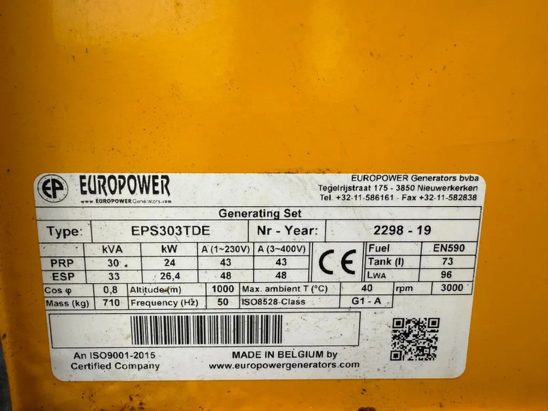 Europower EPS303TDE Kubota 30 kVA Silent generatorset 2019 ! - Bộ phát điện: hình 3 Europower EPS303TDE Kubota 30 kVA Silent generatorset 2019 ! - Bộ phát điện: hình 3