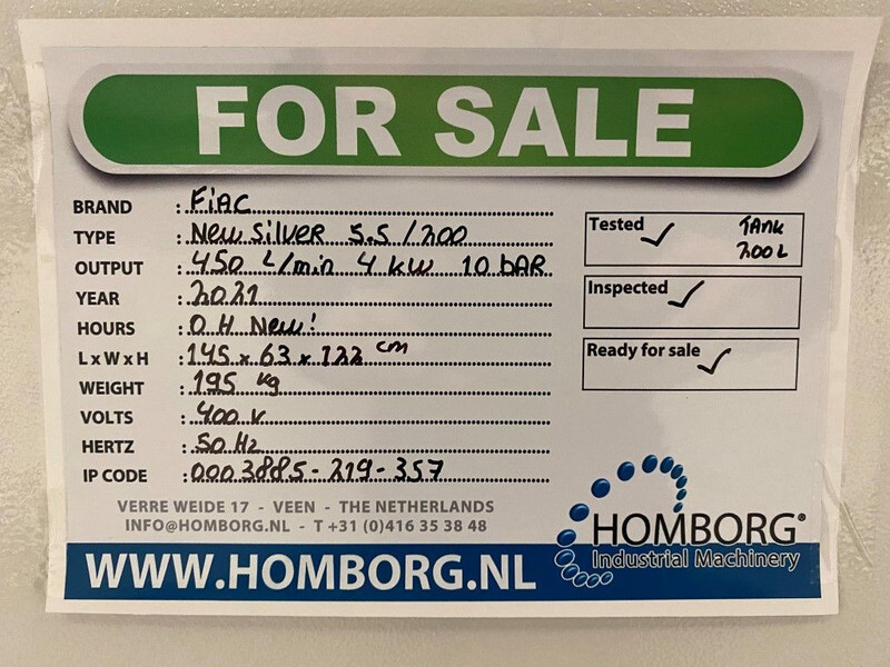 Máy nén khí mới Fiac NewSilver 5.5 / 200 Silent 4 kW 450 L / min 10 Bar Elektrische Schroefcompressor met ketel: hình 12 Máy nén khí mới Fiac NewSilver 5.5 / 200 Silent 4 kW 450 L / min 10 Bar Elektrische Schroefcompressor met ketel: hình 12