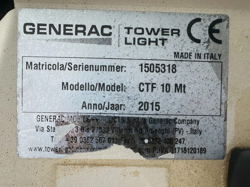 Generac CTF10M 10 meter 230 Volt Light Tower Lichtmast LED - Tháp thắp sáng: hình 3 Generac CTF10M 10 meter 230 Volt Light Tower Lichtmast LED - Tháp thắp sáng: hình 3