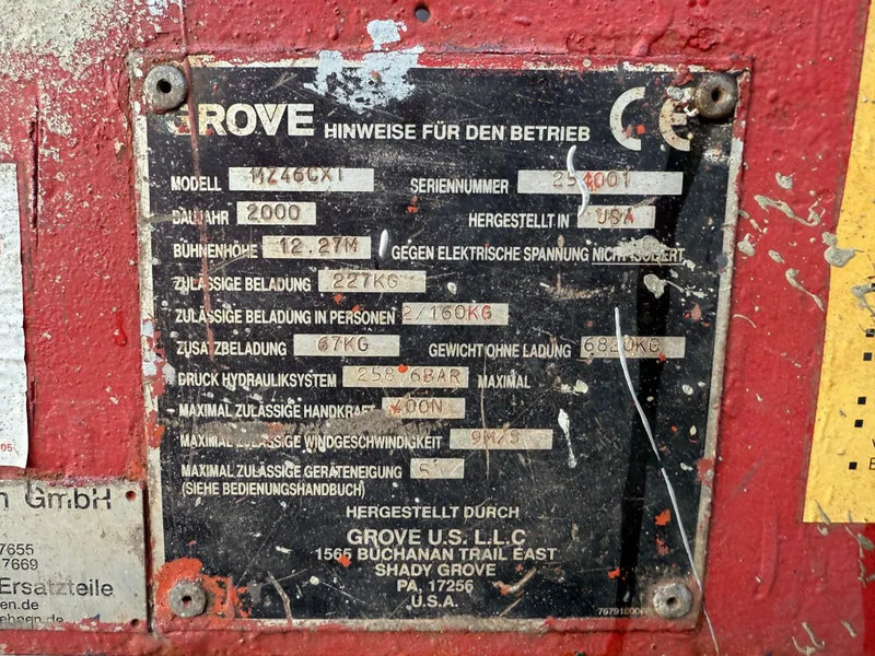 Grove MZ46 CXT 14 meter Deutz Diesel Telescoop Hoogwerker 4 x 4 - Xe nâng người hình viễn vọng kính: hình 3 Grove MZ46 CXT 14 meter Deutz Diesel Telescoop Hoogwerker 4 x 4 - Xe nâng người hình viễn vọng kính: hình 3