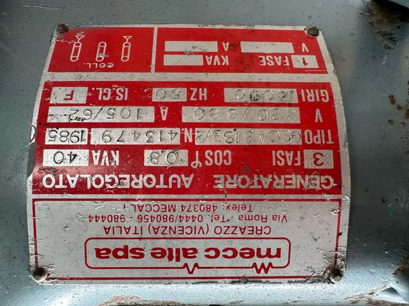 Hatz 3M40L Mecc Alte Spa 40 kVA generatorset ex Emergency ! 22 hours ! - Bộ phát điện: hình 5 Hatz 3M40L Mecc Alte Spa 40 kVA generatorset ex Emergency ! 22 hours ! - Bộ phát điện: hình 5