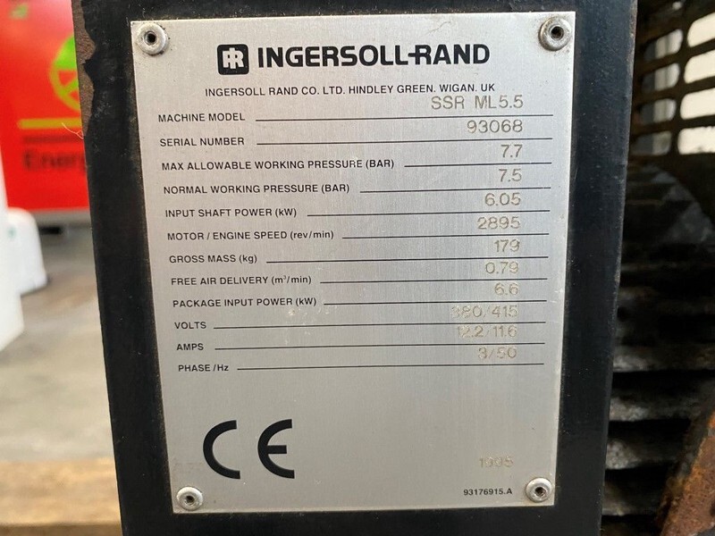 Ingersoll Rand SSR ML 5.5 SSR ML5.5 6 kW 800 L / min 7.5 Bar Elektrische Schroefcompressor - Máy nén khí: hình 3 Ingersoll Rand SSR ML 5.5 SSR ML5.5 6 kW 800 L / min 7.5 Bar Elektrische Schroefcompressor - Máy nén khí: hình 3