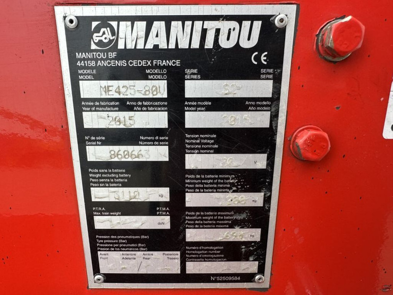 Manitou ME425-80V 2.5 ton Triplex Freelift Sideshift Elektra Heftruck - Xe nâng điện: hình 3 Manitou ME425-80V 2.5 ton Triplex Freelift Sideshift Elektra Heftruck - Xe nâng điện: hình 3
