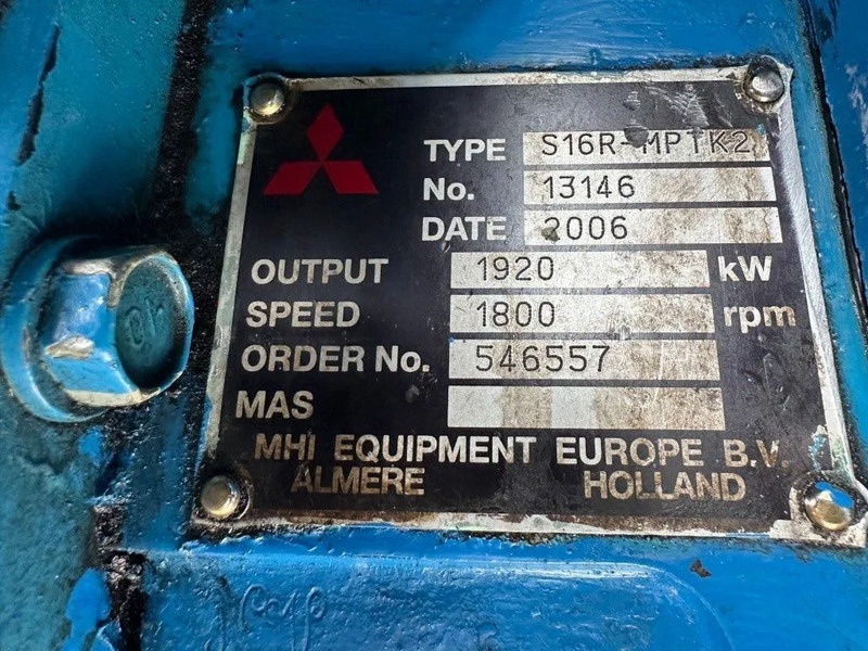 Mitsubishi S16R - MPTK2 Alconza 2322 kVA Marine generatorset - Bộ phát điện: hình 4 Mitsubishi S16R - MPTK2 Alconza 2322 kVA Marine generatorset - Bộ phát điện: hình 4