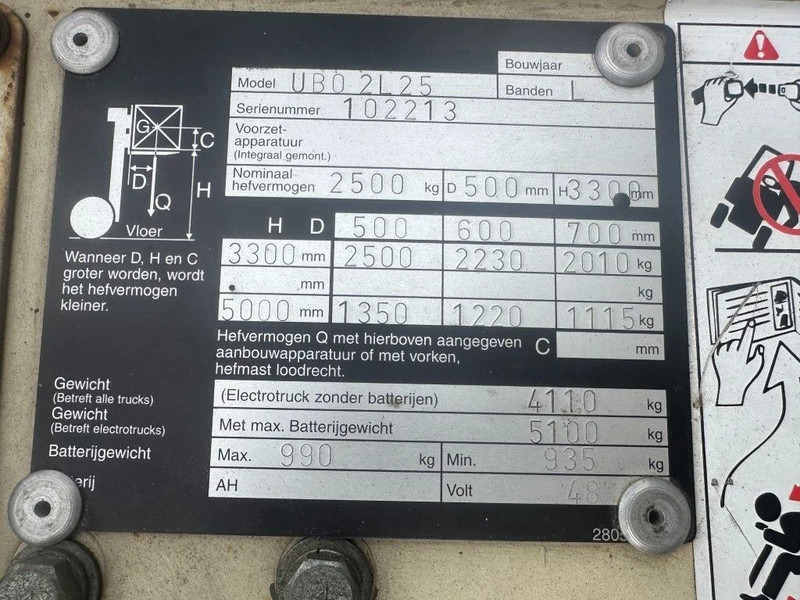 Nissan 2.5 ton Duplex Elektra Heftruck 5 meter hefhoogte - Xe nâng điện: hình 3 Nissan 2.5 ton Duplex Elektra Heftruck 5 meter hefhoogte - Xe nâng điện: hình 3