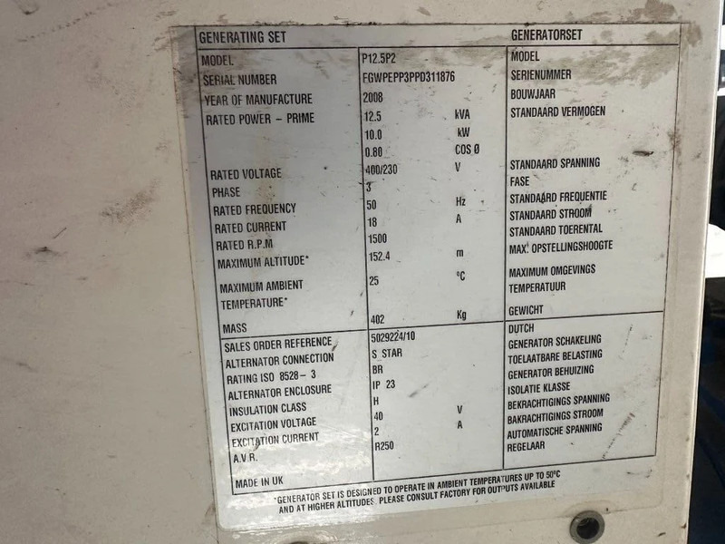 Máy phun rửa áp lực Perkins DIBO IBH-M 20015 Hogedruk unit 200 Bar 1500 L / min Mobiele Aanhanger 12.5 kVA aggregaat: hình 8