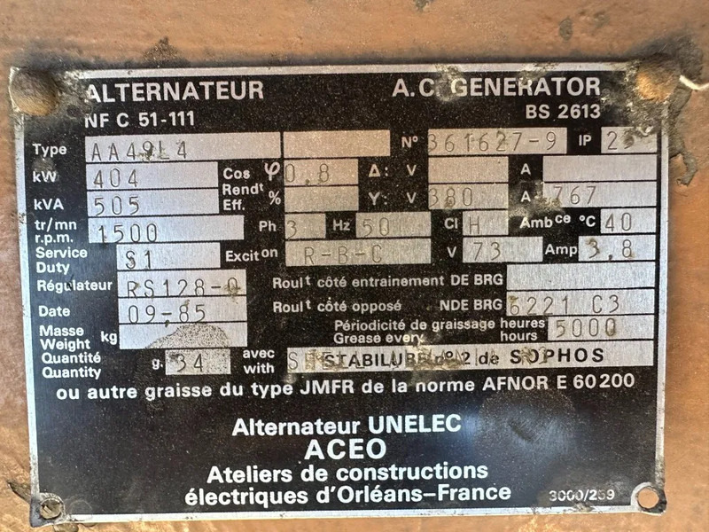 Bộ phát điện Perkins Leroy Somer 500 kVA generatorset Ex Emergency ! 285 hours: hình 10
