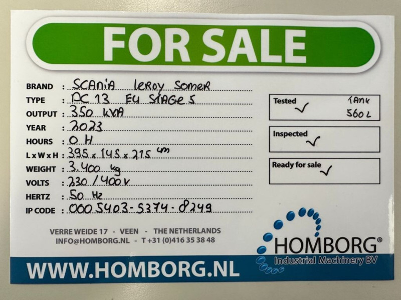 Bộ phát điện mới Scania DC13 Leroy Somer 350 kVA Silent generatorset New ! EU Stage 5 ! Stage V: hình 10 Bộ phát điện mới Scania DC13 Leroy Somer 350 kVA Silent generatorset New ! EU Stage 5 ! Stage V: hình 10