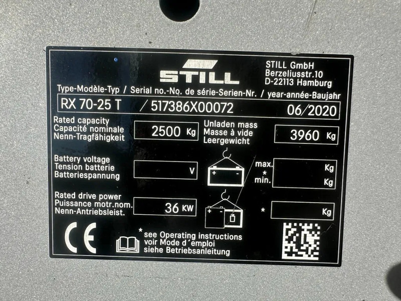 Still RX70-25 T 2.5 ton Duplex Sideshift LPG Heftruck 2020 - Xe nâng gas: hình 3 Still RX70-25 T 2.5 ton Duplex Sideshift LPG Heftruck 2020 - Xe nâng gas: hình 3