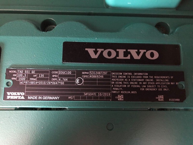 Volvo 110 kVA Supersilent generatorset - Bộ phát điện: hình 4 Volvo 110 kVA Supersilent generatorset - Bộ phát điện: hình 4